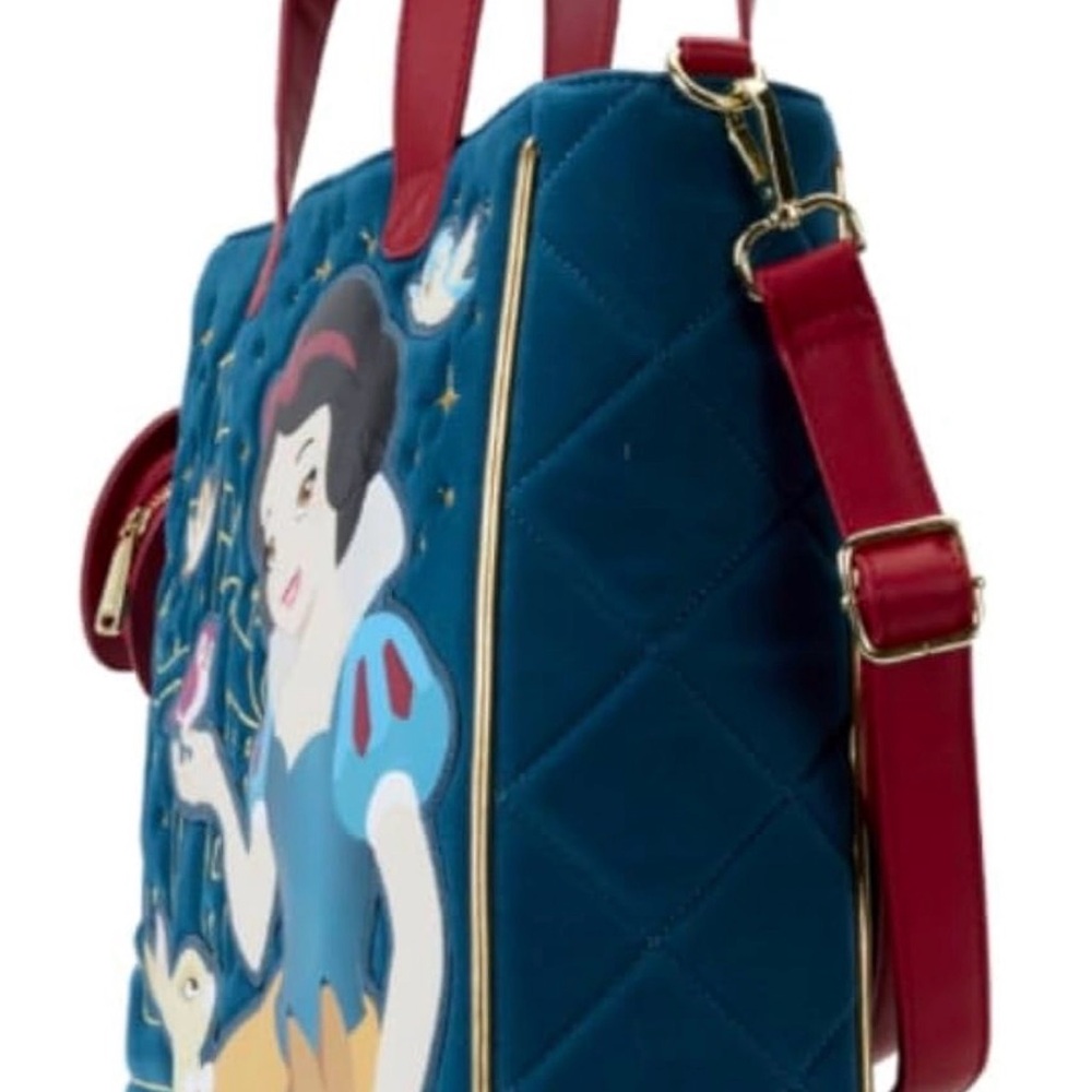 Loungefly Snow White Tote in Blue and Red - Picture 2 of 11